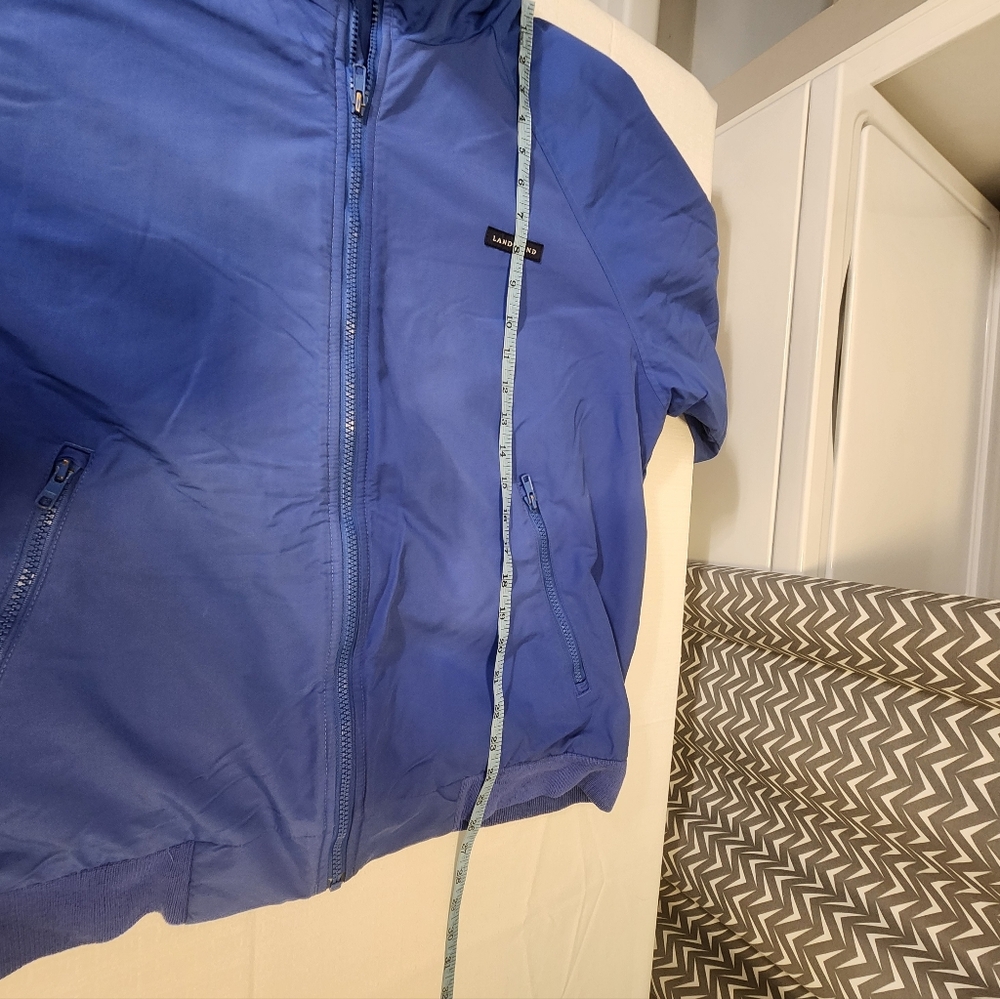 Vintage Lands End Mens Zip Fleece Lined Bomber Jacket Blue Gray Size M 38-40 - Picture 8 of 16